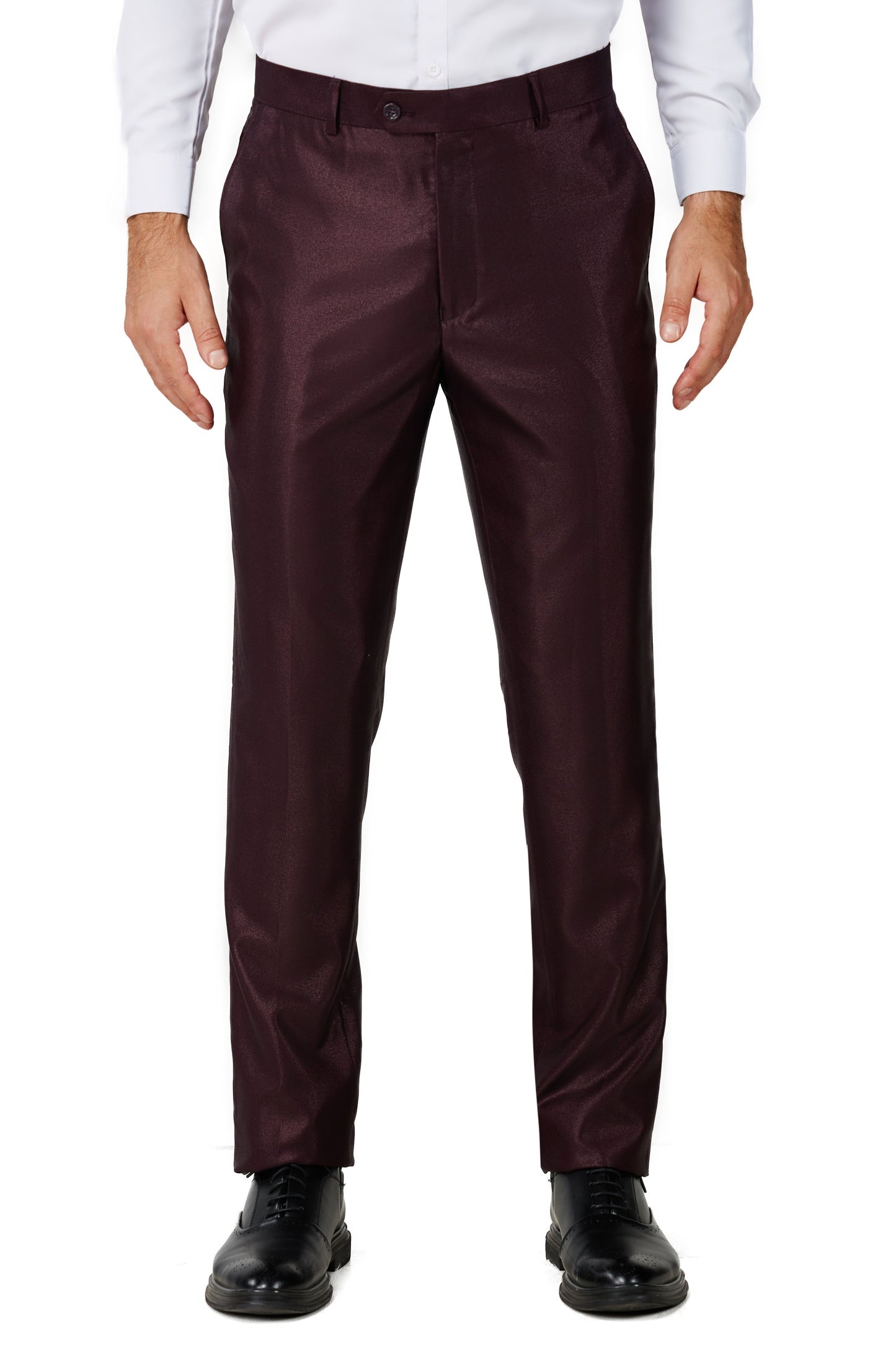 0408-Shiny maroon Tuxedo-Slim-2pc-size 34S-46S & 34R-56R & 38L-56L