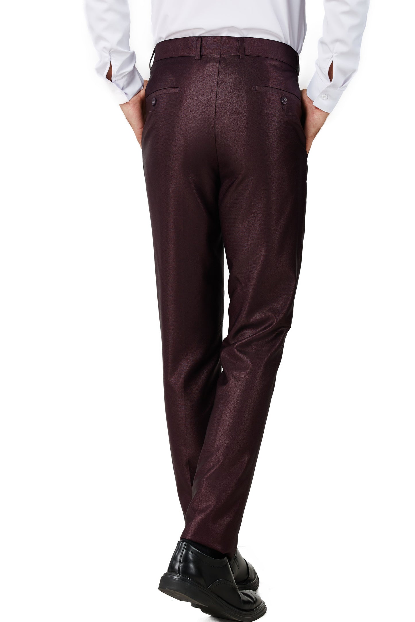0408-Shiny maroon Tuxedo-Slim-2pc-size 34S-46S & 34R-56R & 38L-56L