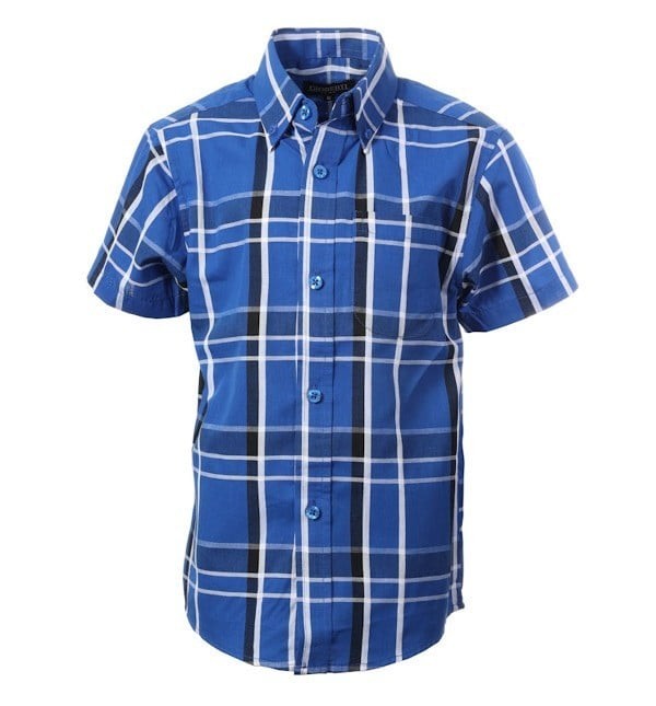 SS-82-Boys Casual Button Down SHORT SLEEVE - 6 COLORS ( GROUP 2 ) - SIZE 4-16