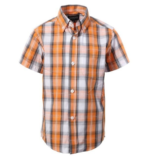 SS-82-Boys Casual Button Down SHORT SLEEVE - 6 COLORS ( GROUP 2 ) - SIZE 4-16