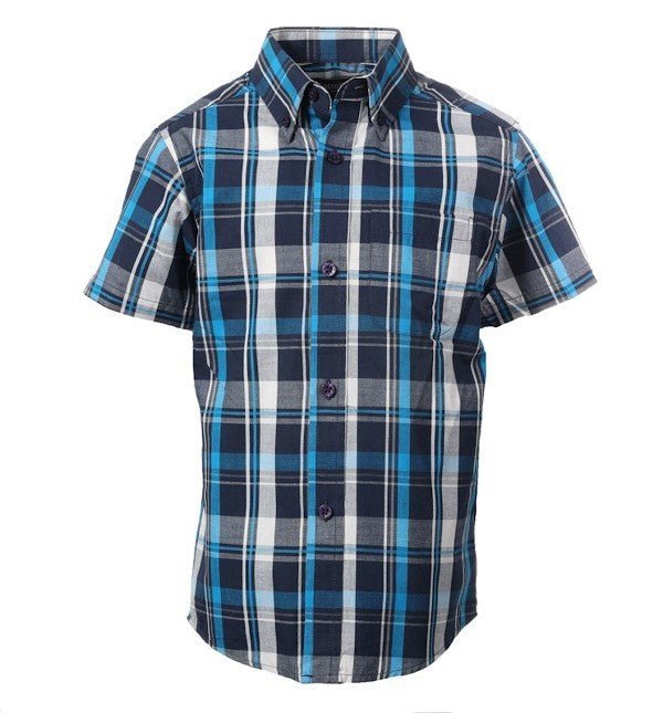 SS-82-Boys Casual Button Down SHORT SLEEVE - 6 COLORS ( GROUP 2 ) - SIZE 4-16