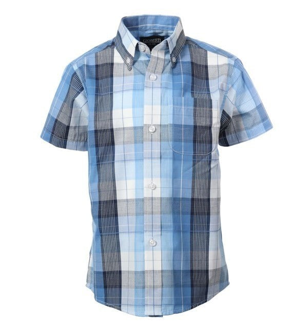 SS-82-Boys Casual Button Down SHORT SLEEVE - 6 COLORS ( GROUP 2 ) - SIZE 4-16