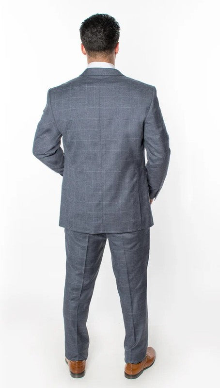 1300-PLAID GRAY-3PC-SLIM SIZE 34S-46S & 34R-56L & 38L-56L