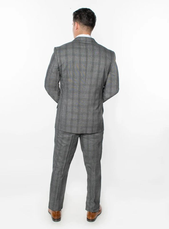 1500-CHECKER-GRAY-3PC-SLIM SIZE 34S-46S & 34R-56L & 38L-56L