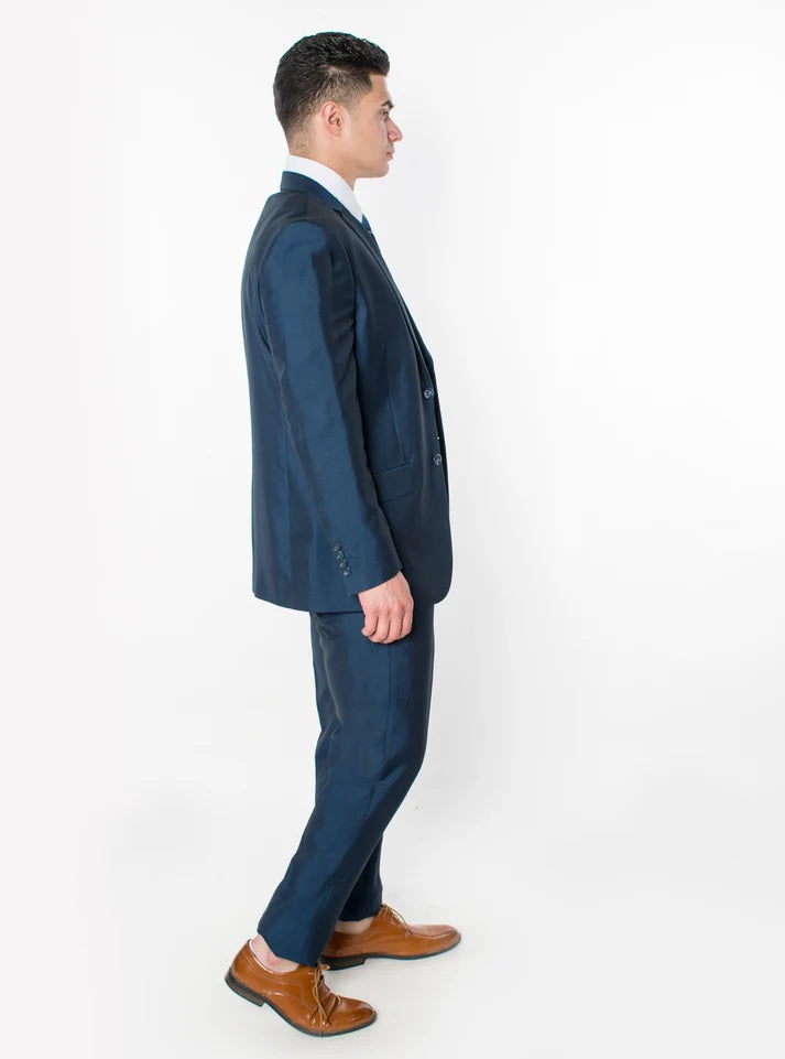 2645-TEXTURED INDIGO-SLIM-3PC-SIZE 34S-46S & 34R-56R & 38L-56L