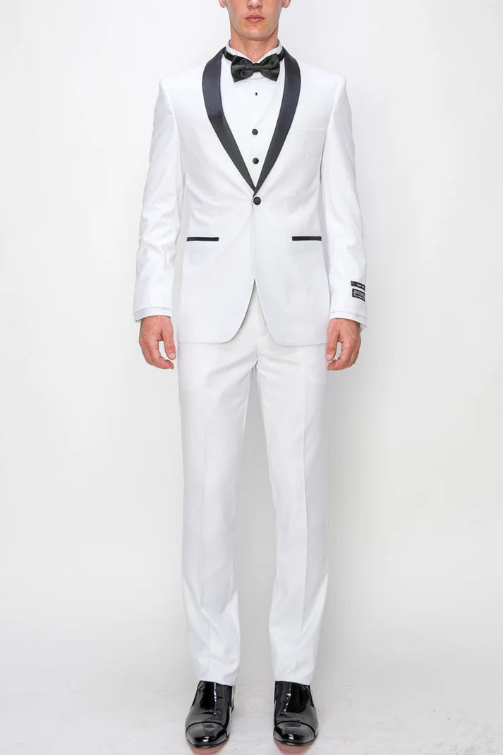 8745-WHITE-TUXEDO-SLIM-3PC-SIZE 34S-46S & 34R-56R & 38L-56L
