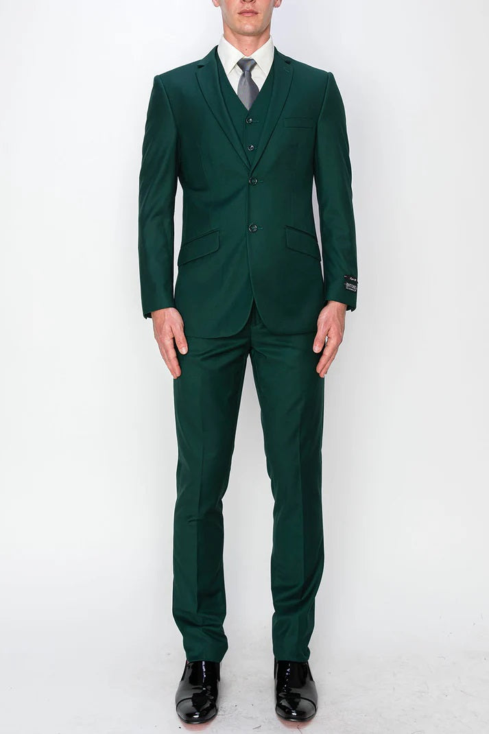 8745-FOREST GREEN-SLIM FIT-3PC-SIZE 34S-46S & 34R-56R & 38L-56L