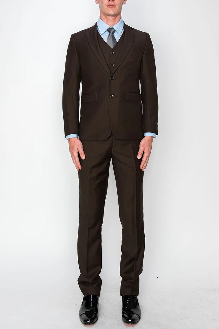 8745-BROWN-SLIM FIT-3PC-SIZE 34S-46S & 34R-56R & 38L-56L