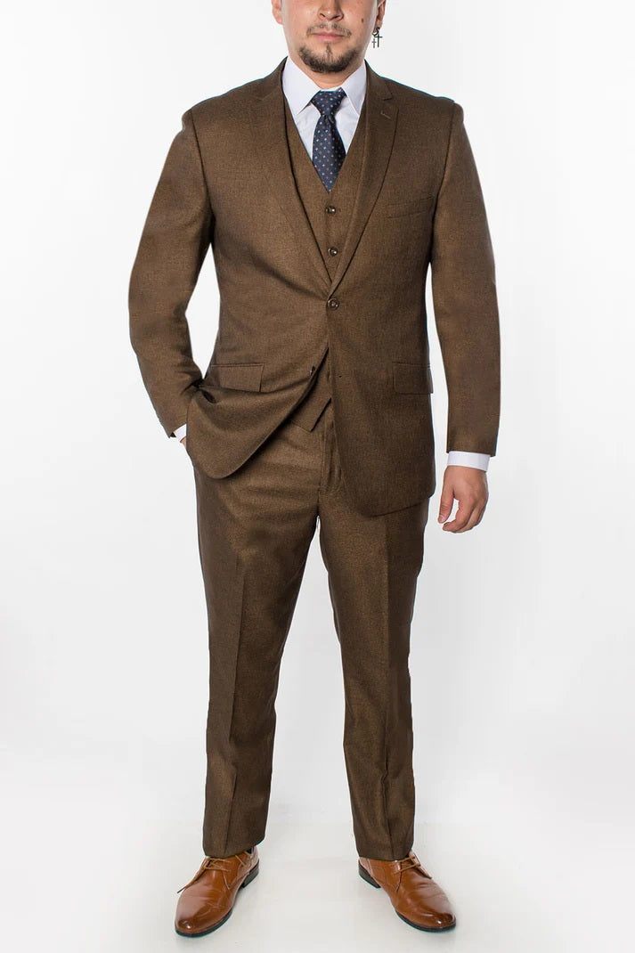 1906-TEXTURED BROWN-SLIM-3PC-SIZE 34S-46S & 34R-56R & 38L-56L