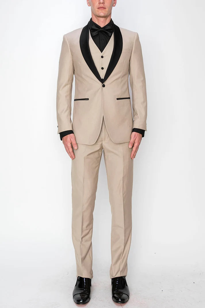 8745-BEIGE-TUXEDO-SLIM-3PC-SIZE 34S-46S & 34R-56R & 38L-56L