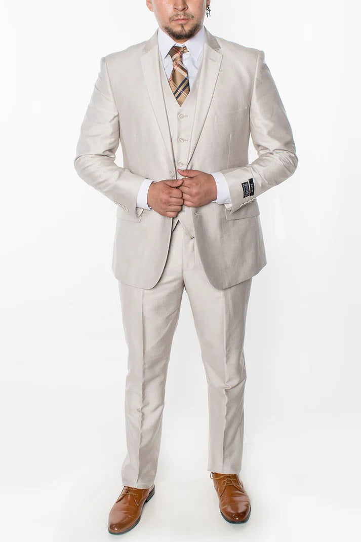 1889-TEXTURED CHAMPAGE-SLIM-3PC-SIZE 34S-46S & 34R-56R & 38L-56L