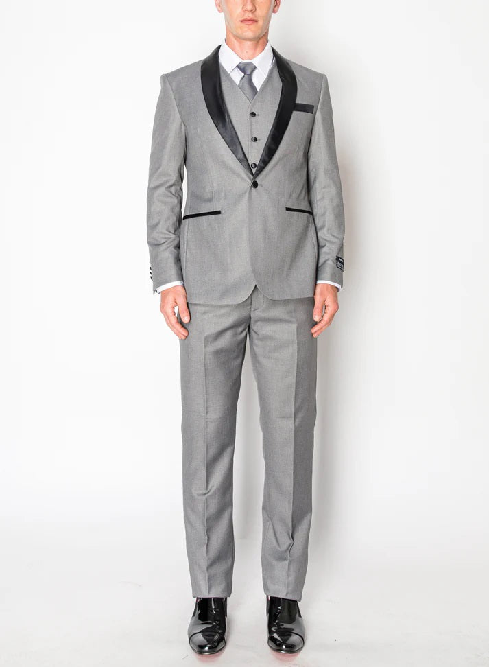 8745-GRAY-TUXEDO-SLIM-3PC-SIZE 34S-46S & 34R-56R & 38L-56L