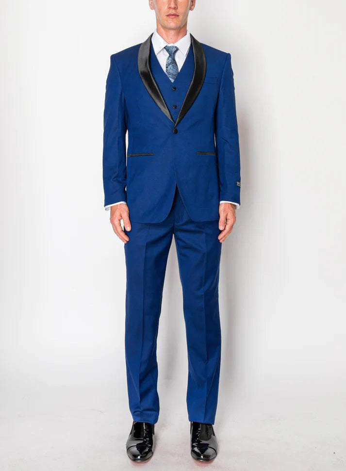 2645-INDIGO BLUE-TUXEDO-SLIM-3PC-SIZE 34S-46S & 34R-56R & 38L-56L