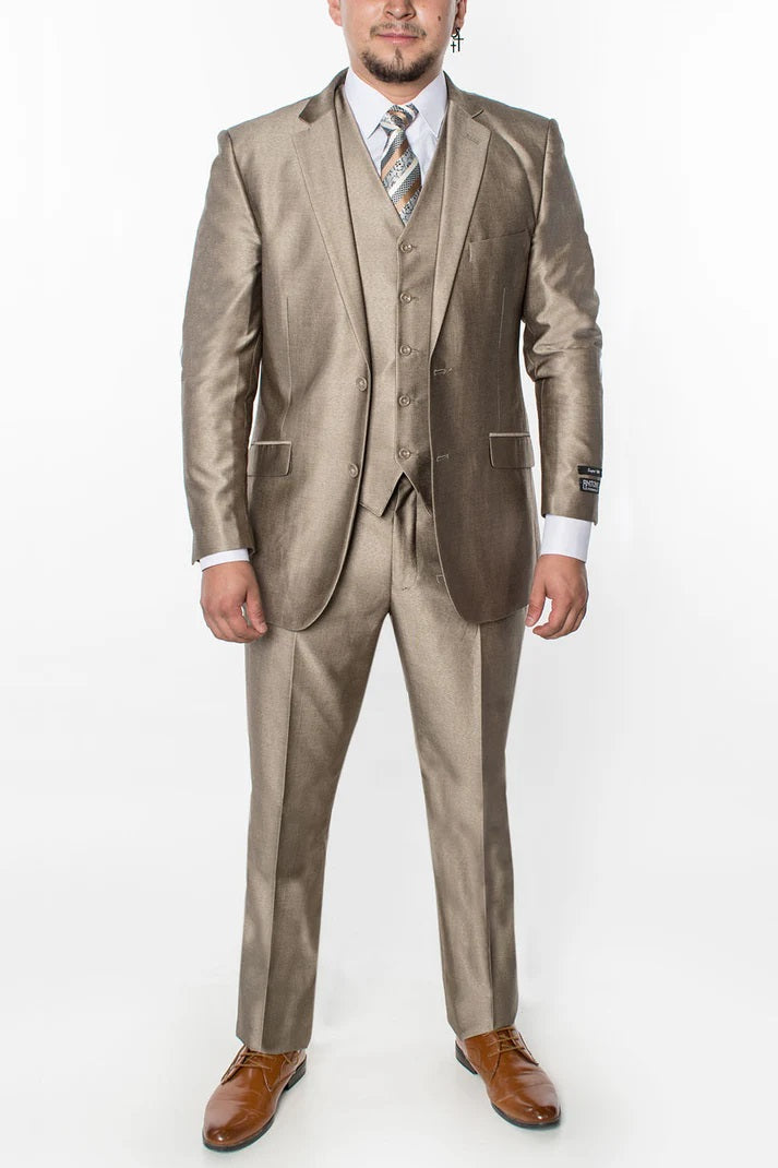 1889-SHINY BEIGE-SLIM-3PC-SIZE 34S-46S & 34R-56R & 38L-56L