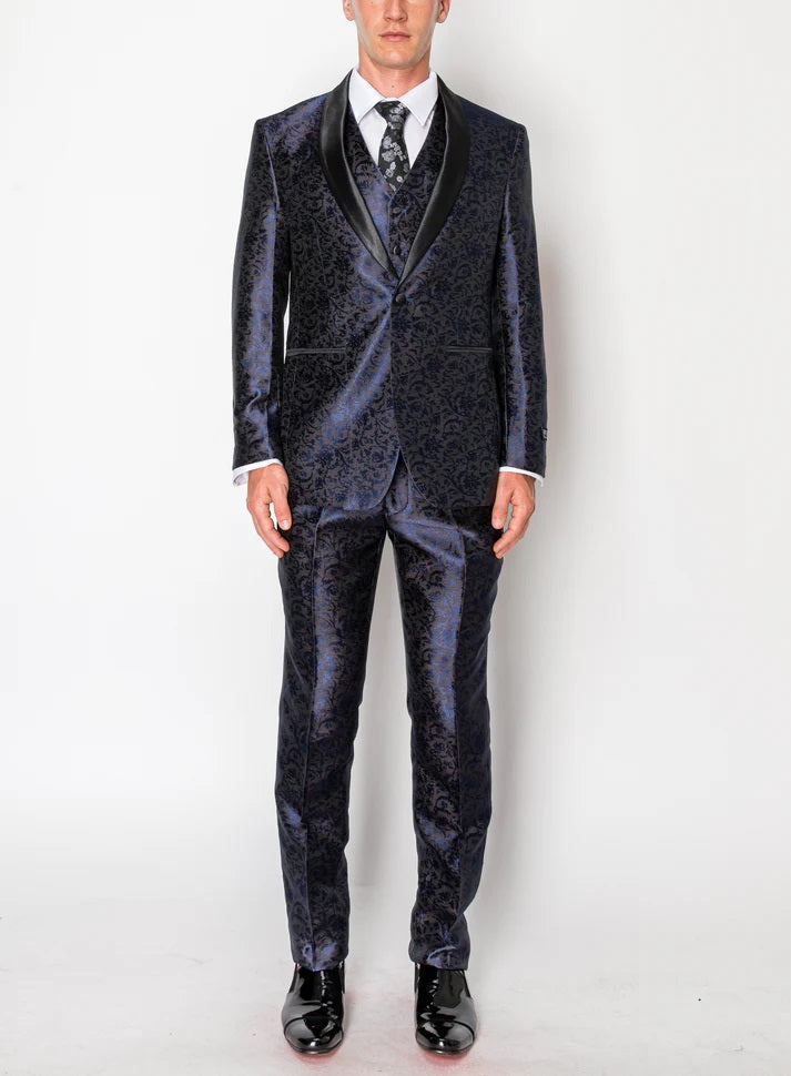 8033-DESIGN PURPLE-TUXEDO-SLIM-3PC-SIZE 34S-46S & 34R-56R & 38L-56L