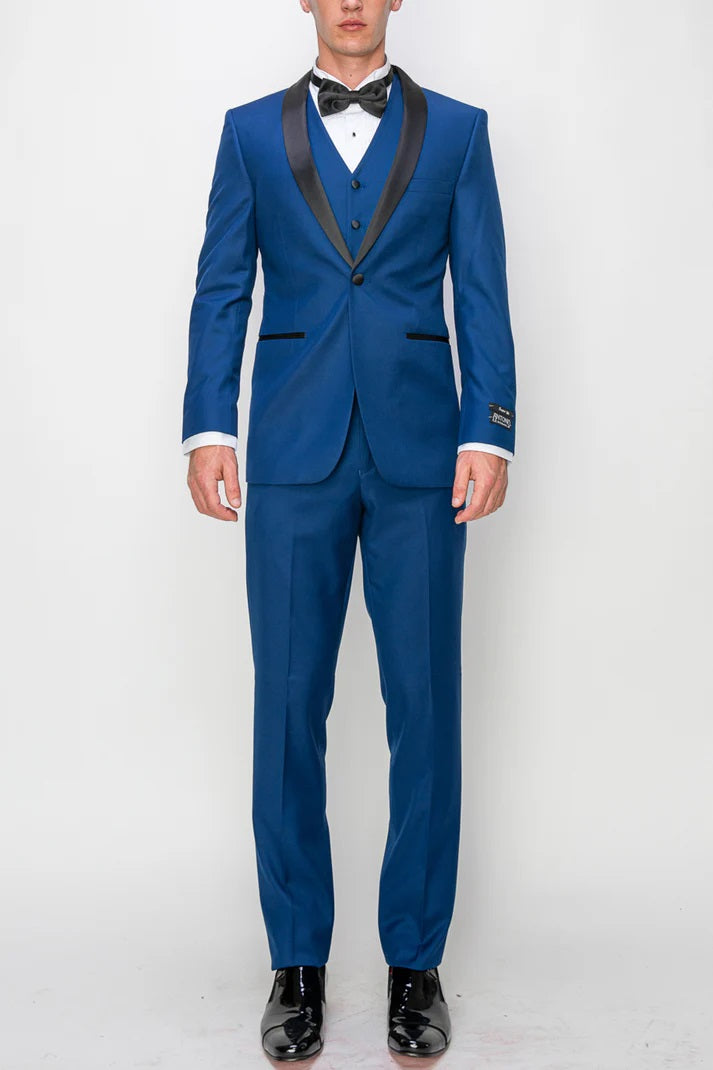 8745-FRENCH BLUE-TUXEDO-SLIM-3PC-SIZE 34S-46S & 34R-56R & 38L-56L