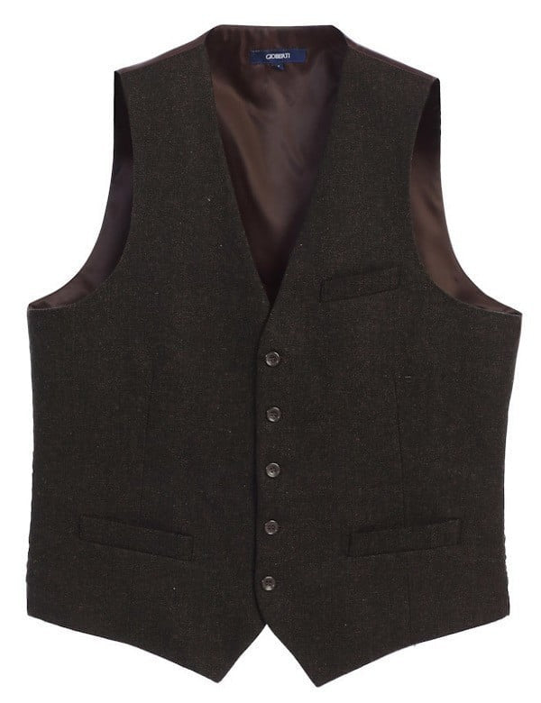 VS-953-Men's 5 Button Formal Tweed Suit Vest