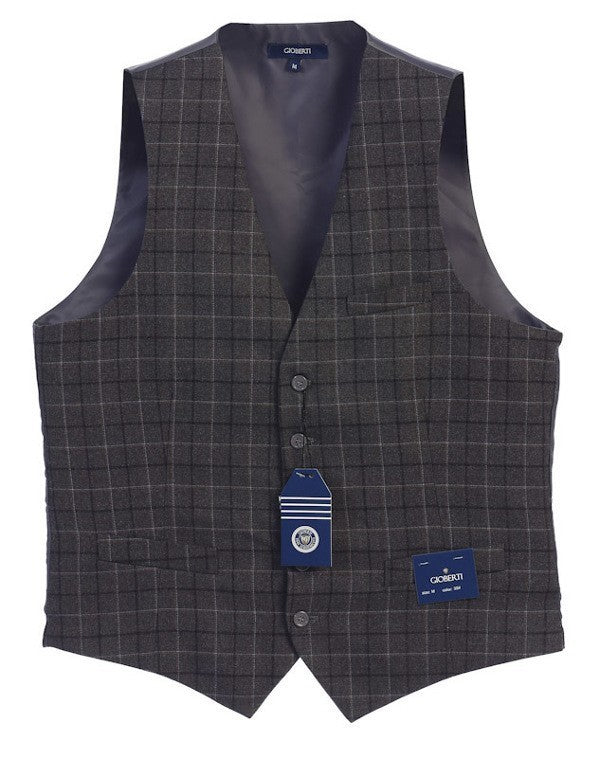 VS-953-Men's 5 Button Formal Tweed Suit Vest
