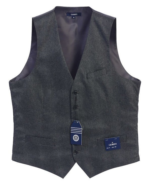 VS-953-Men's 5 Button Formal Tweed Suit Vest