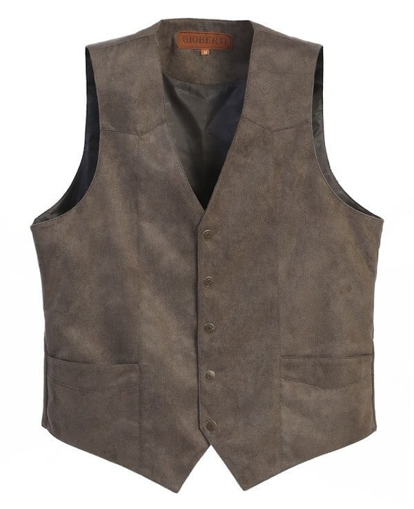 VS-95S-Men's Faux Suede Vest