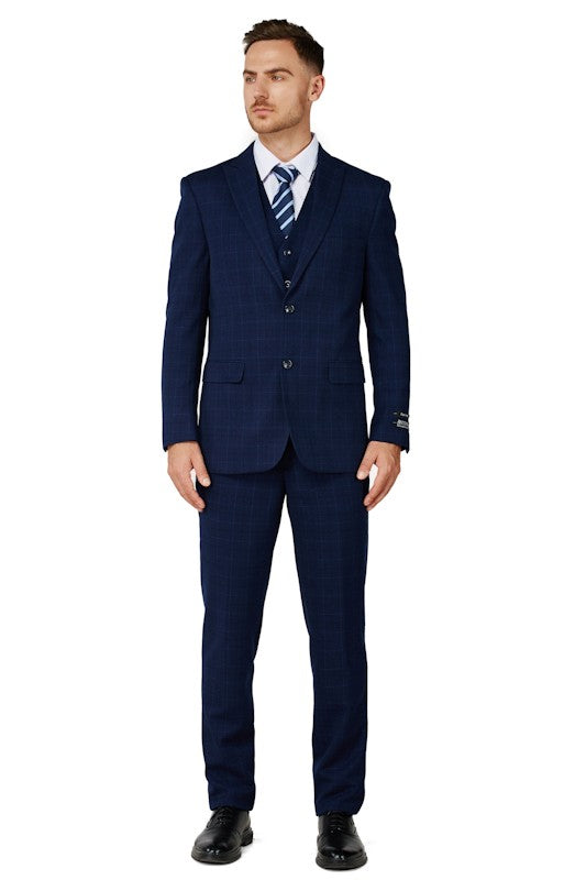 1502-NAVY-CHECKER-3PC-SLIM-REGULAR-SIZE 46R-56R