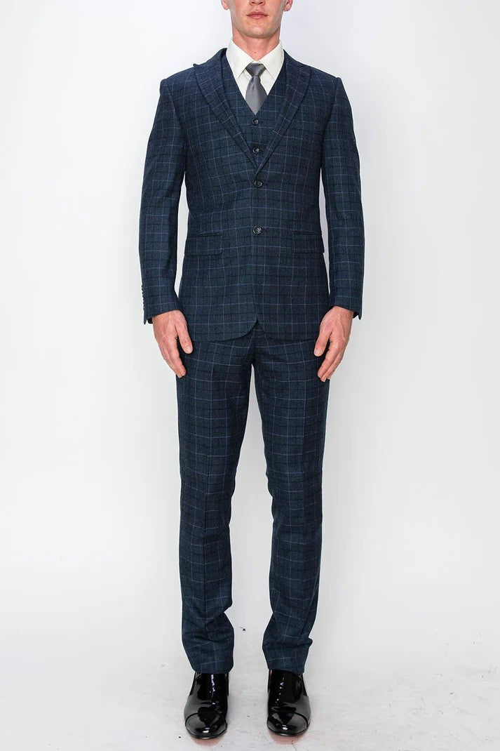 1502-INDIGO-CHECKER-3PC-SLIM-REGULAR-SIZE 34R-44R