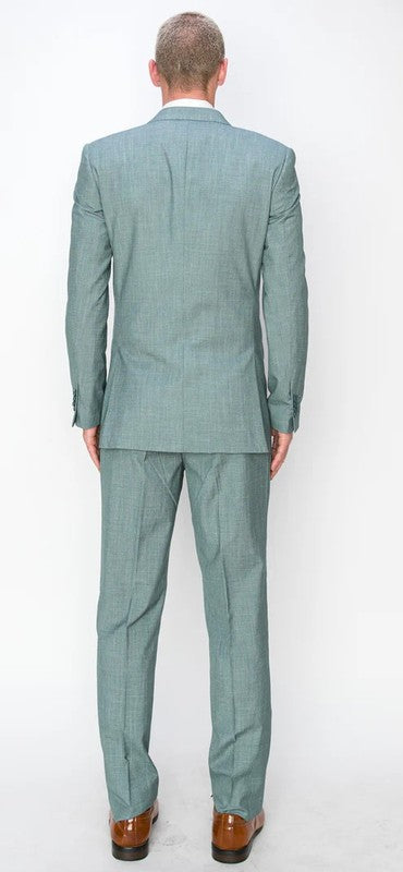1071-TEXTURED-GREEN-3PC-SLIM-REGULAR-SIZE 46R-56R