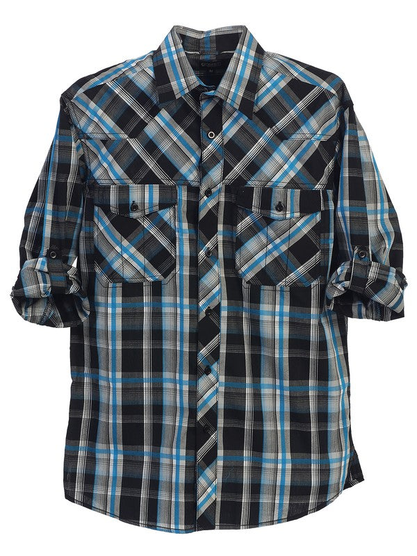 LS-22R-BOYS-ROLL-UP-SHIRT-7 COLORS-SIZE 2-4