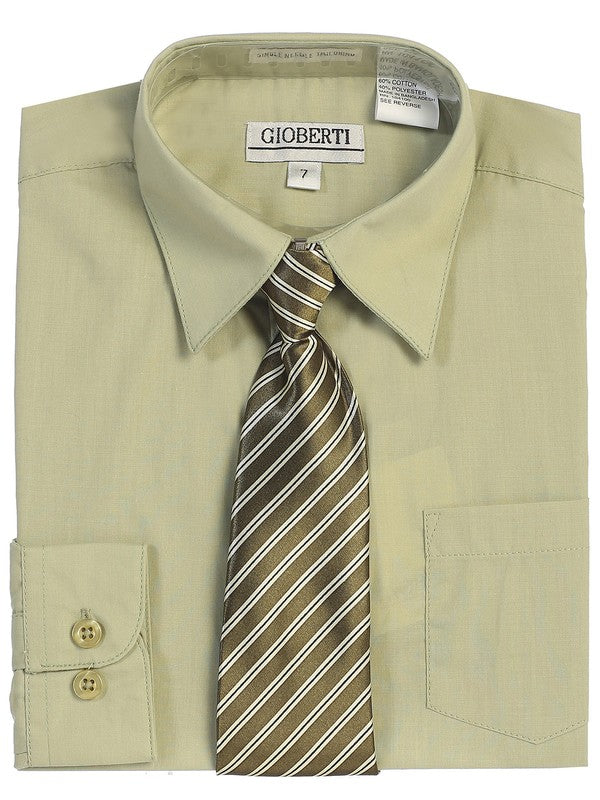 DS-85C-DRESS-SHIRT-WITH-TIE-5 COLORS-SIZE 8-18