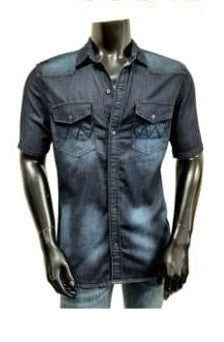 CSS-4013-DARK-BLUE-STRETCH-SLIM-SHORT-SLEEVE