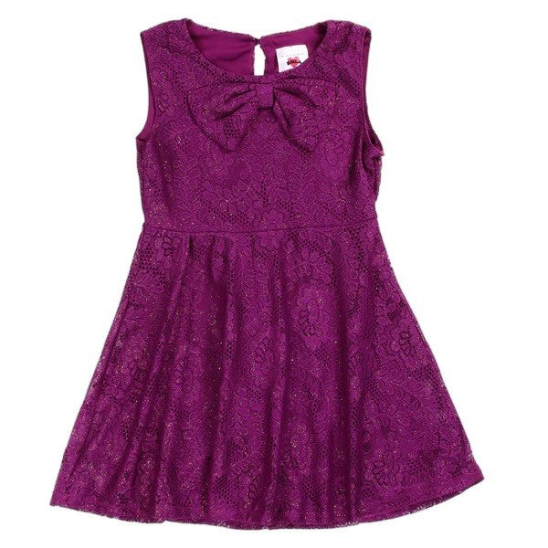 Girls 4-6X Bow Front Glitter Lace Dress Pack of 6