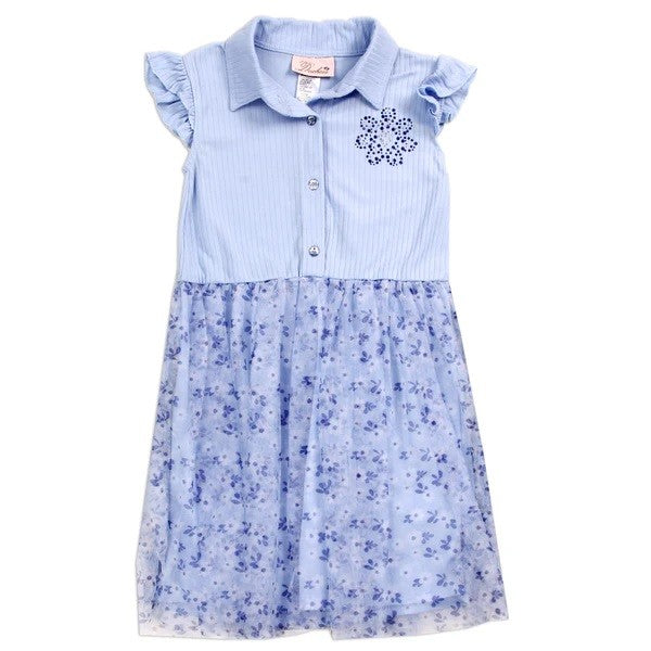 4-6X Girls Rib Mesh Collared Dress Pack of 6