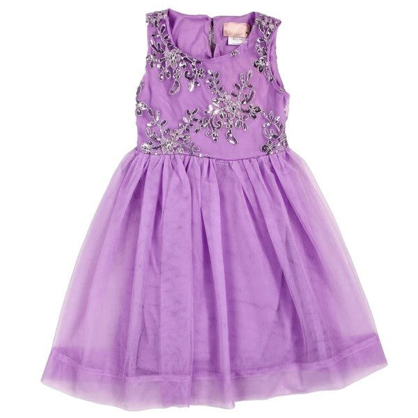 Girls 4-6X Silver Emb. Sequin Dress Pack of 6
