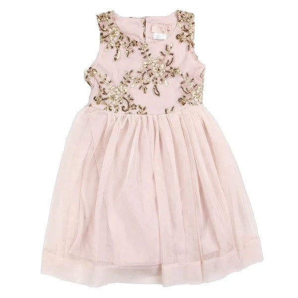 Girls 7-14 Gold Emb. Sequin Dress Pack of 6