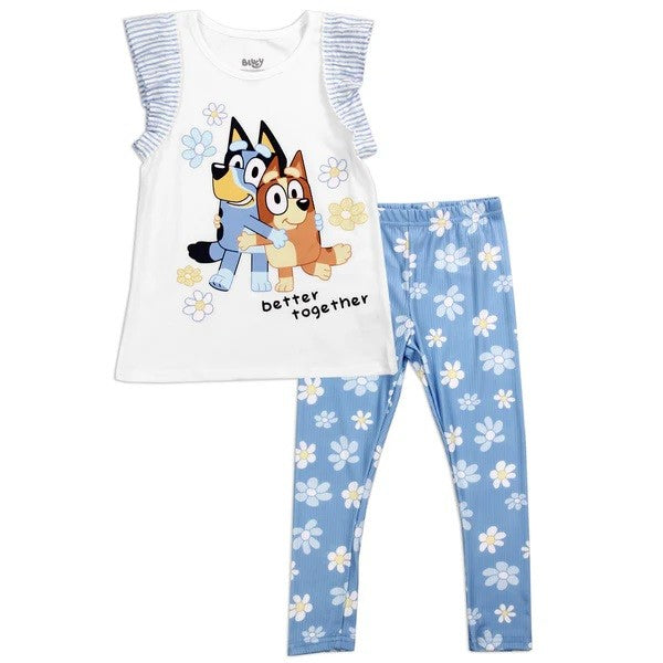 BLUEY Girls Toddler 2-Piece Legging Set Pack of 4