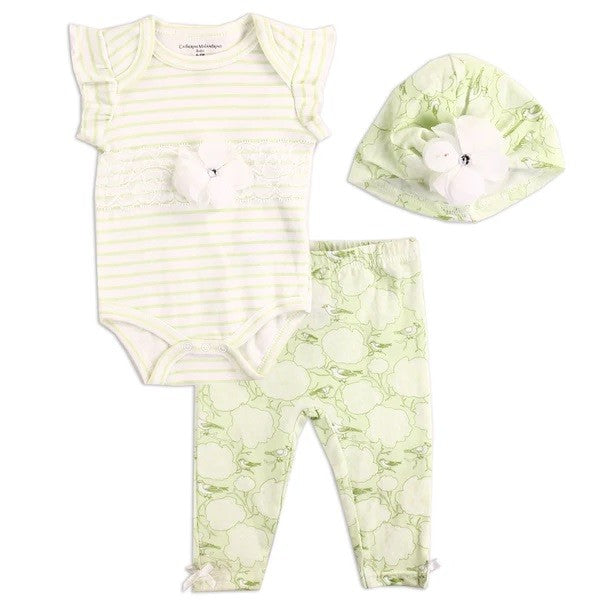 MALANDRINO Girls Newborn 3PC Hat Set Pack of 6