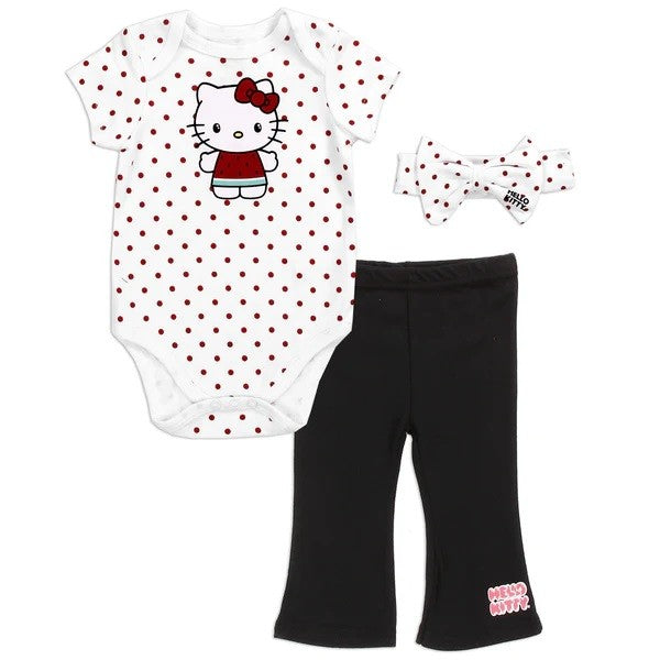 HELLO KITTY Newborn Girls 3PC Layette Set Pack 6