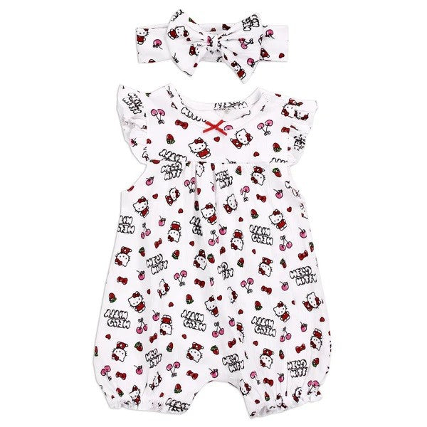 HELLO KITTY NB Girls Romper Headband Set Pack of 6