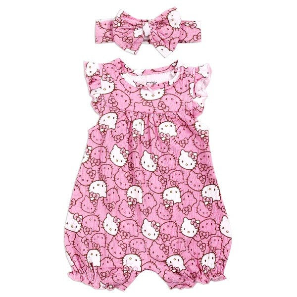 HELLO KITTY NB Girls Romper Headband Set Pack of 6
