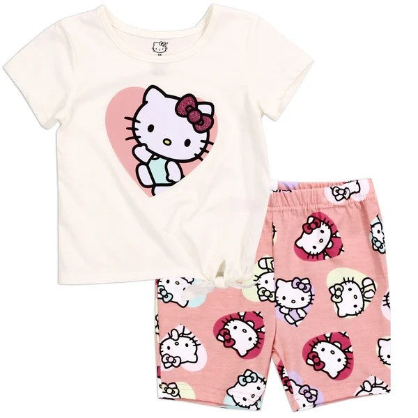 HELLO KITTY 2-4T Girls 2PCS Bike Short Set Pack 6