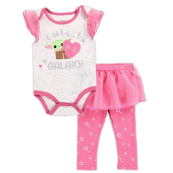 BABY YODA Girls Infant 2PC Tutu Legging Set Pack 6