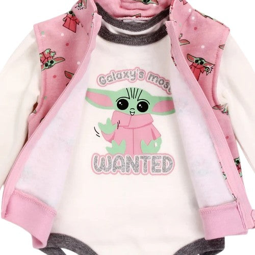 BABY YODA Girls Newborn 3-Piece Vest Set Pack of 6
