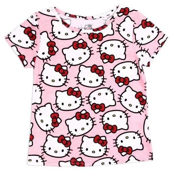 HELLO KITTY Girls 4-6X AOP T-Shirt Pack of 6