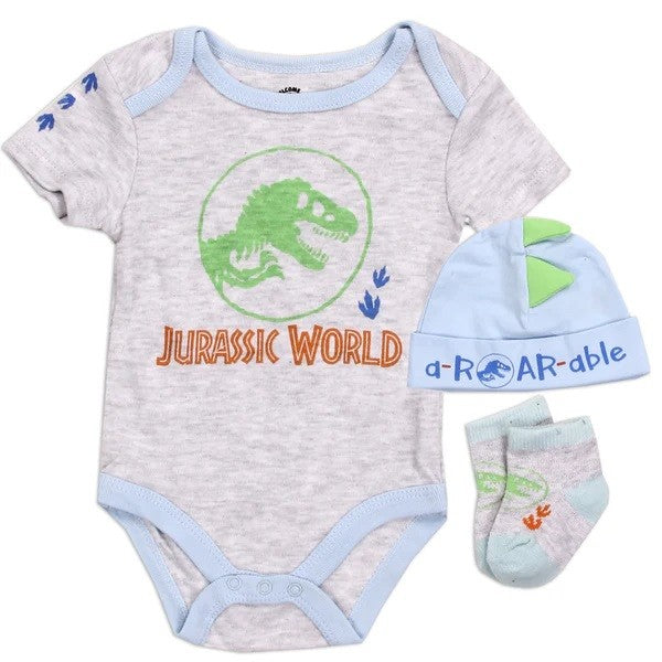 JURASSIC WORLD Boys 3-PC Pack of 6 SIZE 0/3-6/9M