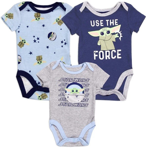 BABY YODA Boy 3-Pack Creepers Pack 6 SIZE 0/3-6/9M