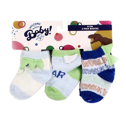 JURASSIC WORLD Boys 0-12M 3PK Socks Pack of 6