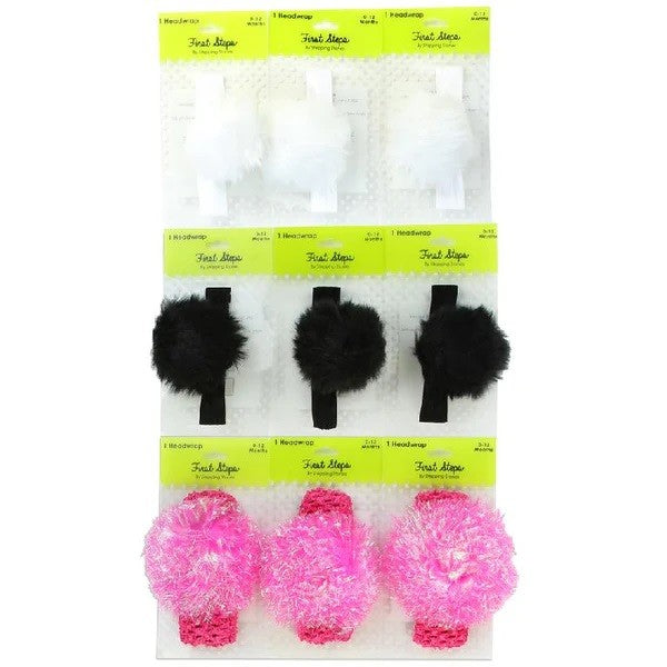 FIRST STEPS BABY GIRLS 0-12M HEADBANDS Pack of 9