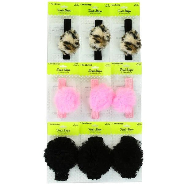 FIRST STEPS BABY GIRLS 0-12M HEADBANDS Pack of 9