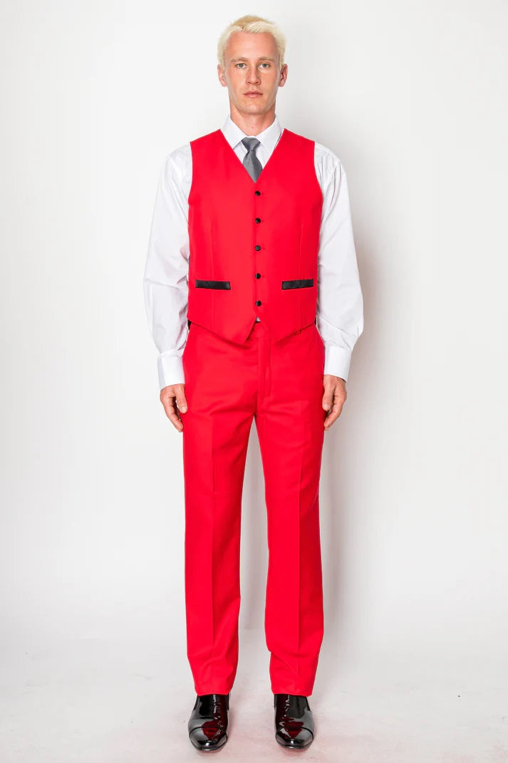 8745-RED-TUXEDO-SLIM-3PC-SIZE 34S-46S & 34R-56R & 38L-56L