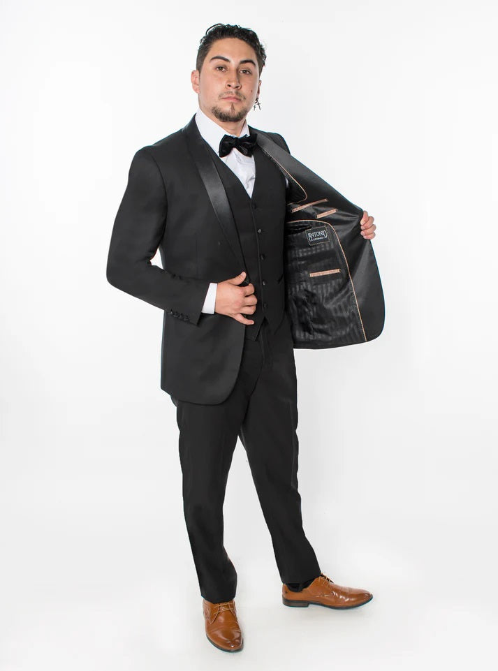 8745-BLACK-TUXEDO-SLIM-3PC-SIZE-34S-46S & 34R -56R & 38L-56L